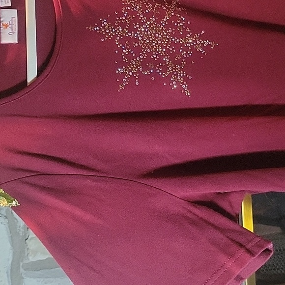 Quacker Factory Set Velour Bedazzled Full Zip Track Jacket with Top 3X Gold - Picture 8 of 8